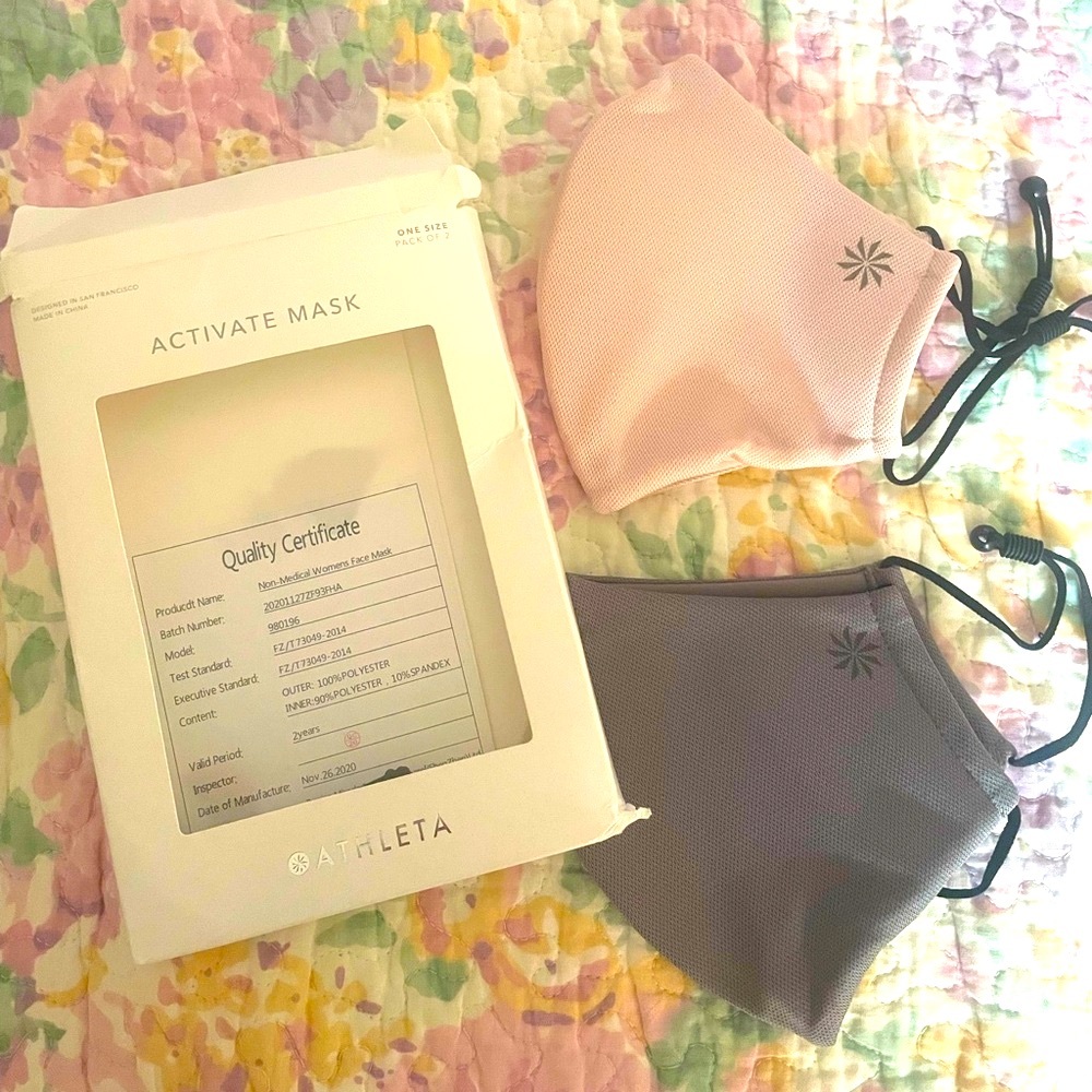 Athleta Activate Pair of Face Masks- New in Box